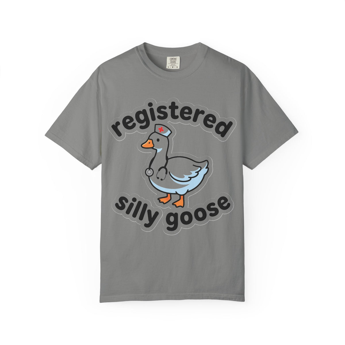 Registered Silly Goose Sticker Style Shirt, Die Cut Nurse Goose Tee, Funny RN Shirt, Nurse Gift
