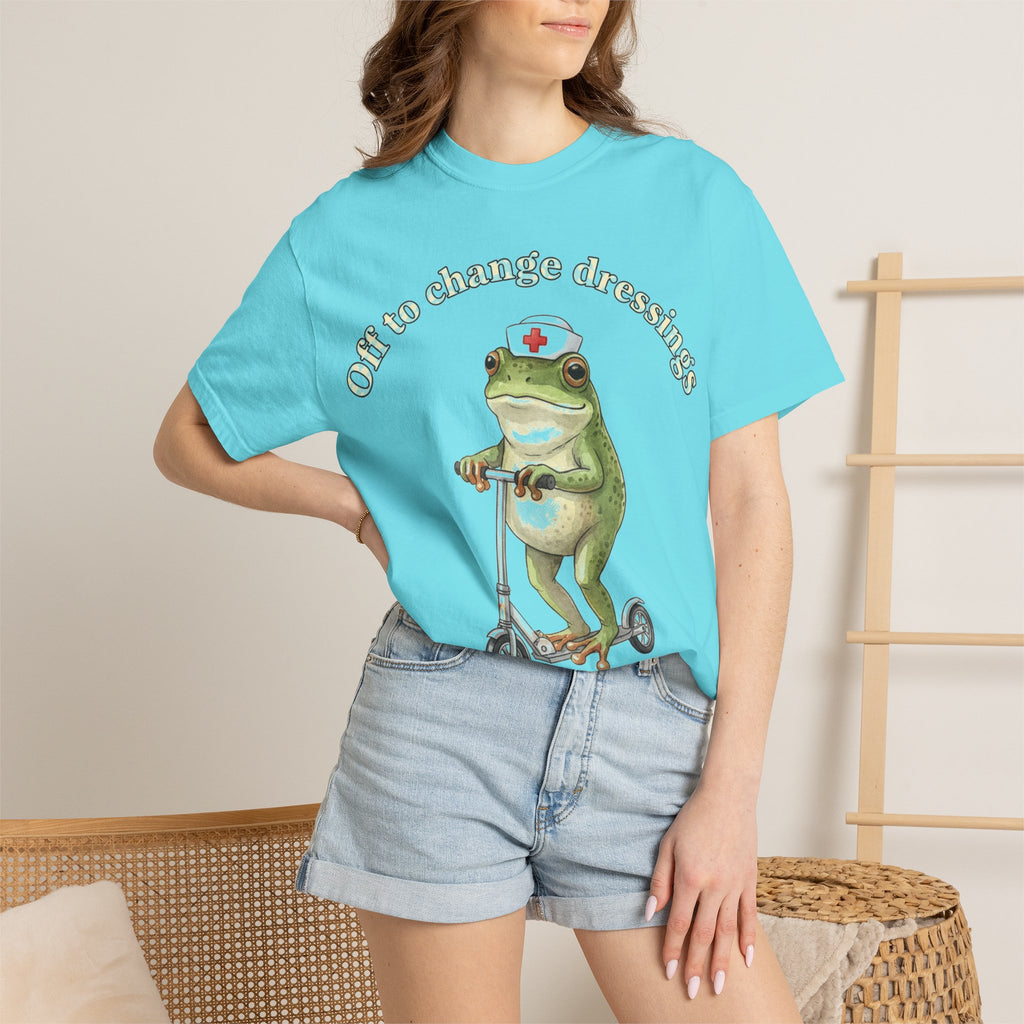 Off To Change Dressings Shirt, Funny Nurse Frog Scooter Tee, Wound Care Nurse Shirt, RN Gift