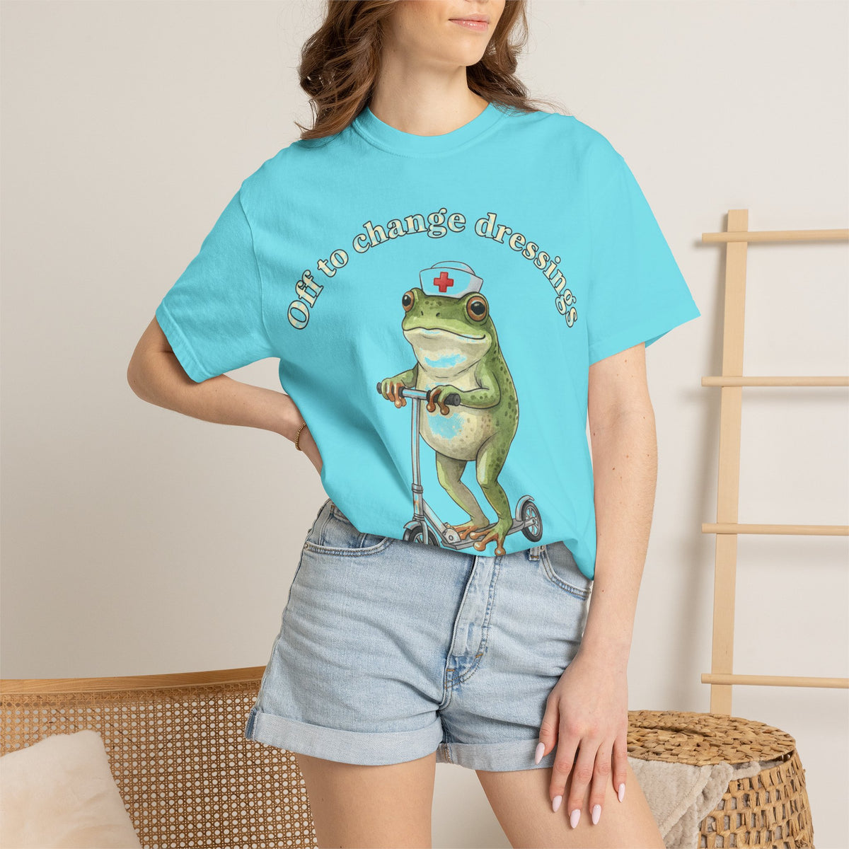 Off To Change Dressings Shirt, Funny Nurse Frog Scooter Tee, Wound Care Nurse Shirt, RN Gift