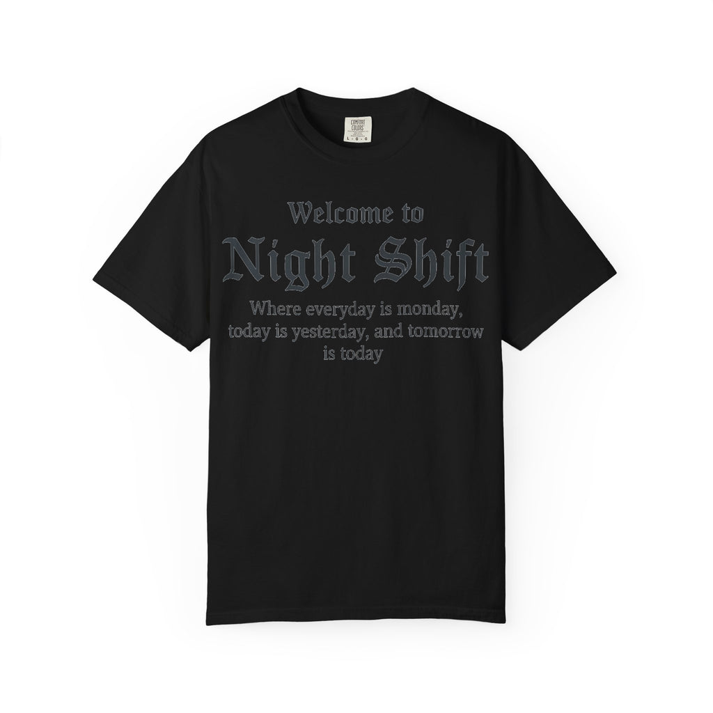 Welcome To Night Shift Light Shirt, Elegant Blackletter Nurse Tee, Night Shift Gift Shirt, RN Humor