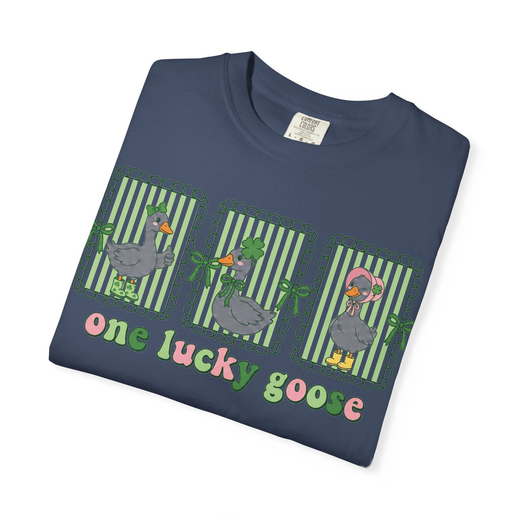 One Lucky Goose Shirt, St Patricks Day Goose Trio Tee, Funny Irish Shirt, Shamrock Gift