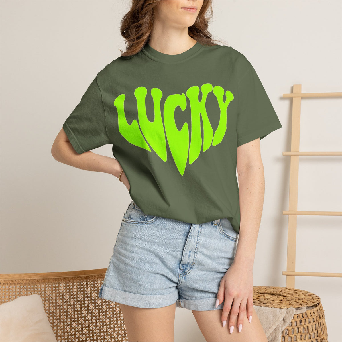 Lucky Melting Letters Shirt, Neon Green Trippy Tee, Psychedelic St Patricks Shirt, Festival Gift
