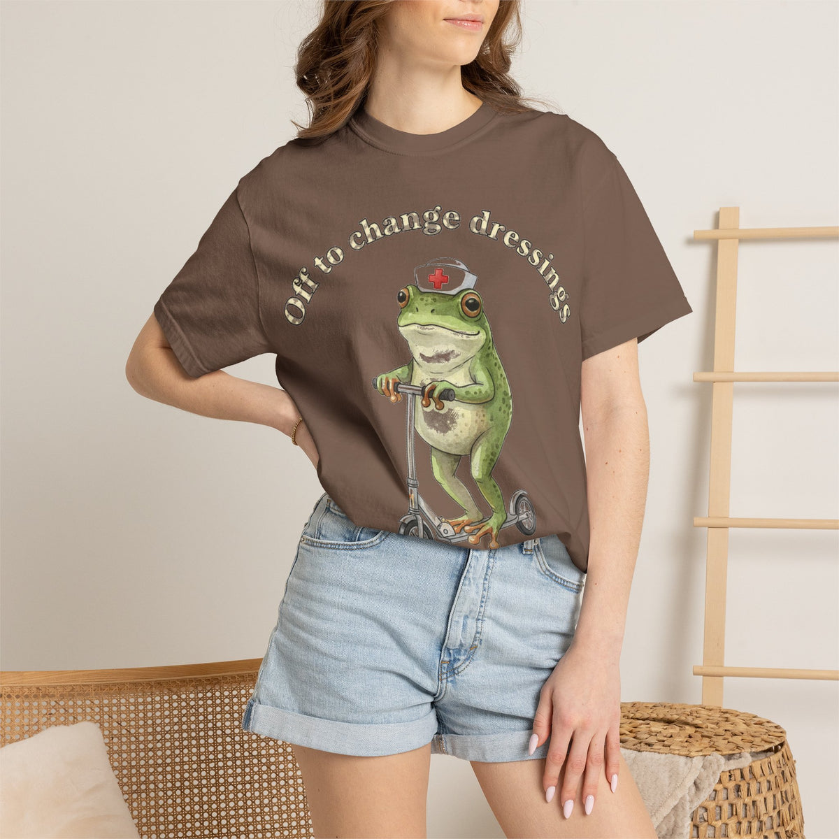 Off To Change Dressings Shirt, Funny Nurse Frog Scooter Tee, Wound Care Nurse Shirt, RN Gift
