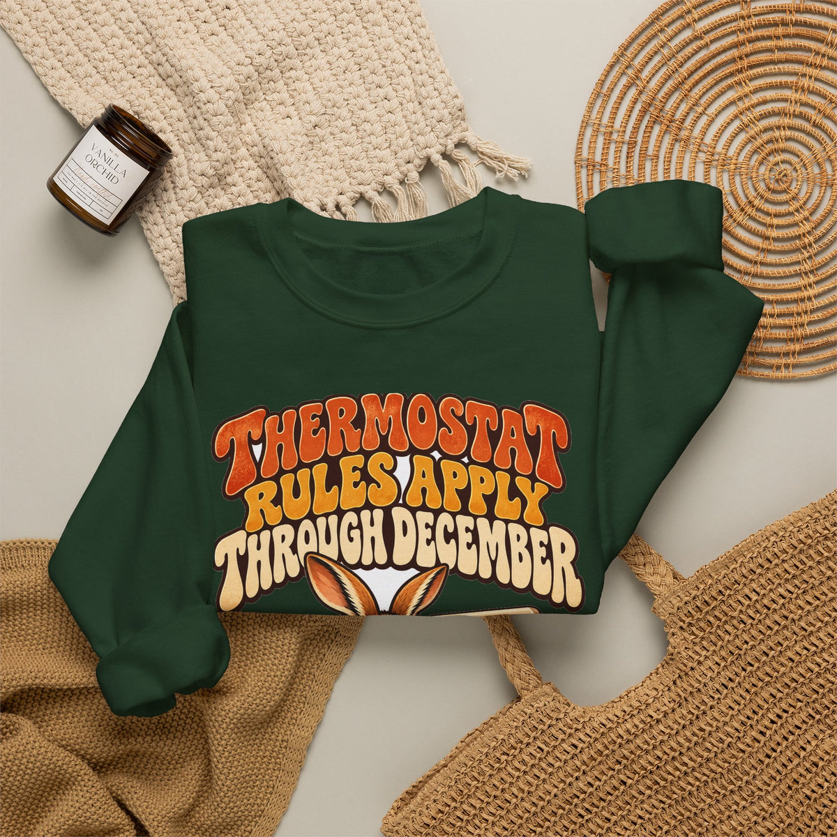 Funny Dad Christmas Gift Thermostat Rules Apply Through December Sweatshirt, Dad Humor Tee, Gift for Dad Husband Father