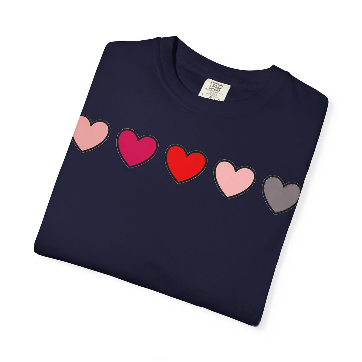 Row Of Hearts Shirt, Minimal Pink Heart Line Tee, Simple Valentine Shirt, Galentines Gift