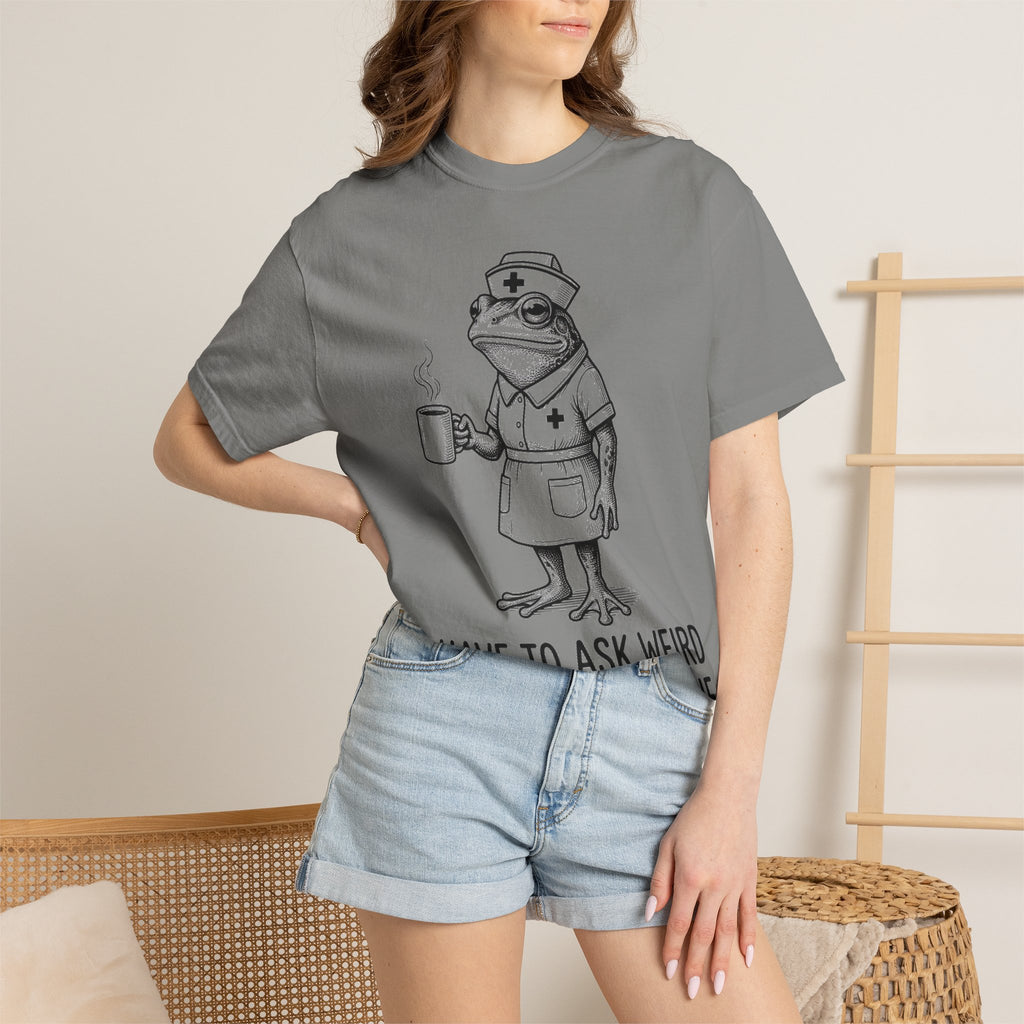 I Have To Ask Weird Stuff Or You'll Die Shirt, Etched Nurse Frog Tee, Funny Triage Shirt, RN Coffee Gift