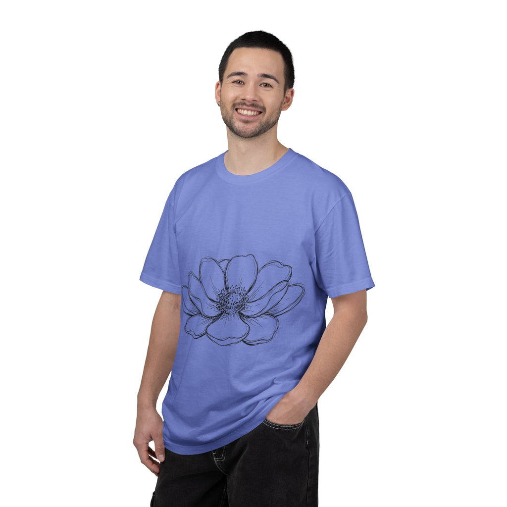 Anemone Flower Line Art Shirt, Minimal Botanical Drawing Tee, Single Bloom Shirt, Plant Lover Gift