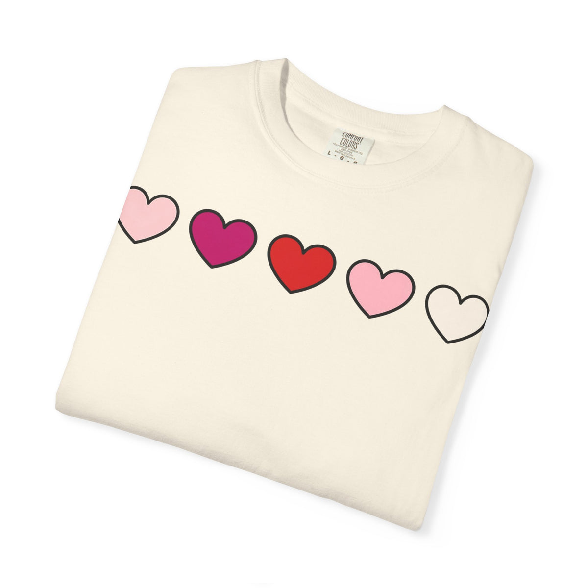 Five Pink Hearts Shirt, Minimal Valentine Heart Row Tee, Pastel Heart Shirt, Valentines Gift
