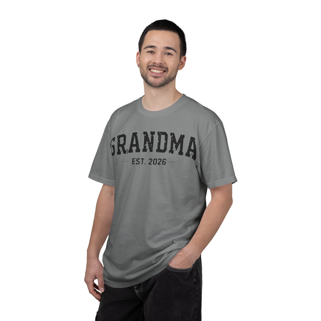 Grandma Est 2026 Shirt, Distressed Varsity New Grandma Tee, Pregnancy Announcement Shirt, Grandma Gift