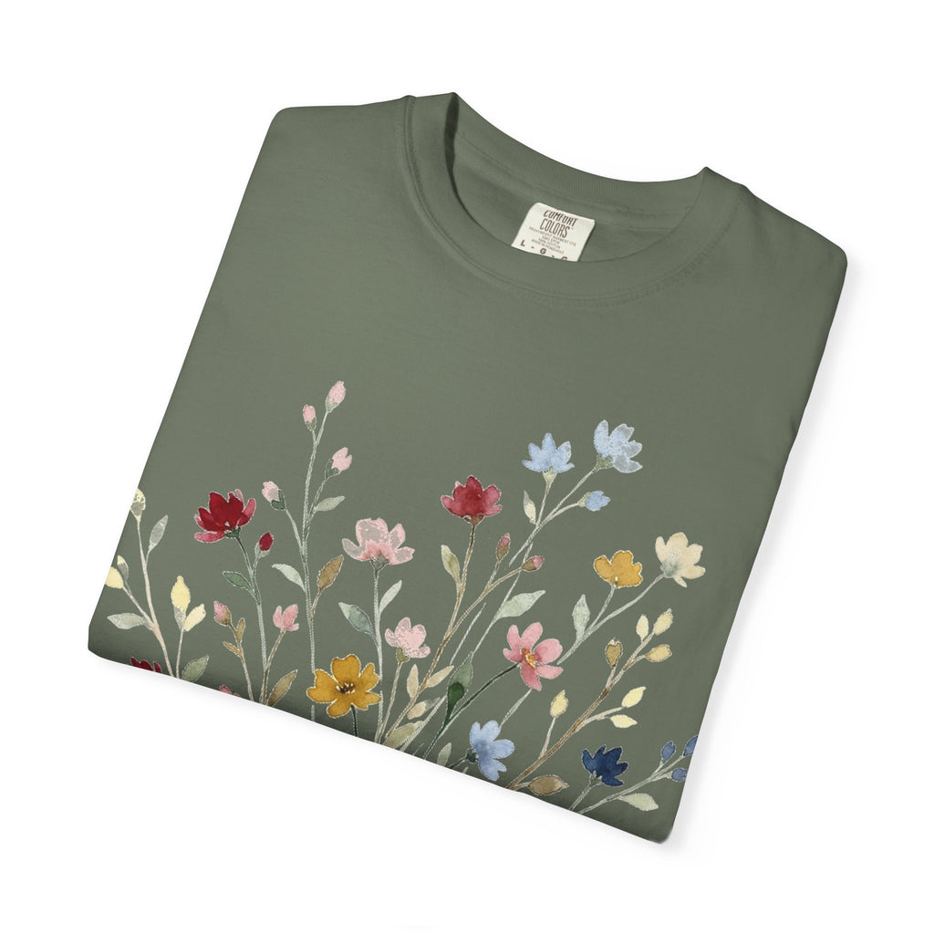 Watercolor Wildflower Spray Shirt, Painted Meadow Bouquet Tee, Cottagecore Floral Shirt, Garden Gift