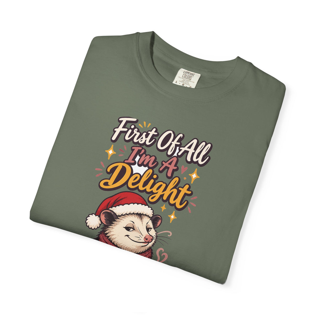 Sarcastic Gift First Of All I'm A Delight Ornament Mug Shirt Funny Christmas Gift for Coworker Sister Friend Opossum