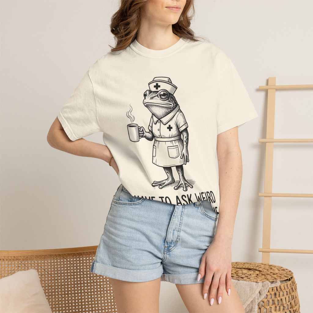 I Have To Ask Weird Stuff Or You'll Die Shirt, Etched Nurse Frog Tee, Funny Triage Shirt, RN Coffee Gift