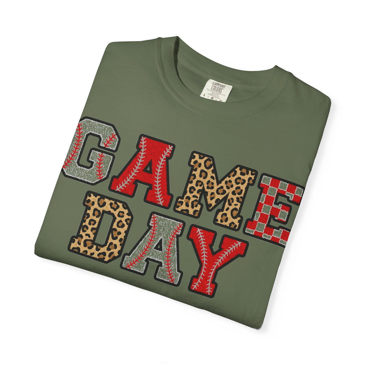 Game Day Varsity Patch Shirt, Baseball Leopard Letter Tee, Sports Mom Shirt, Baseball Mom Gift