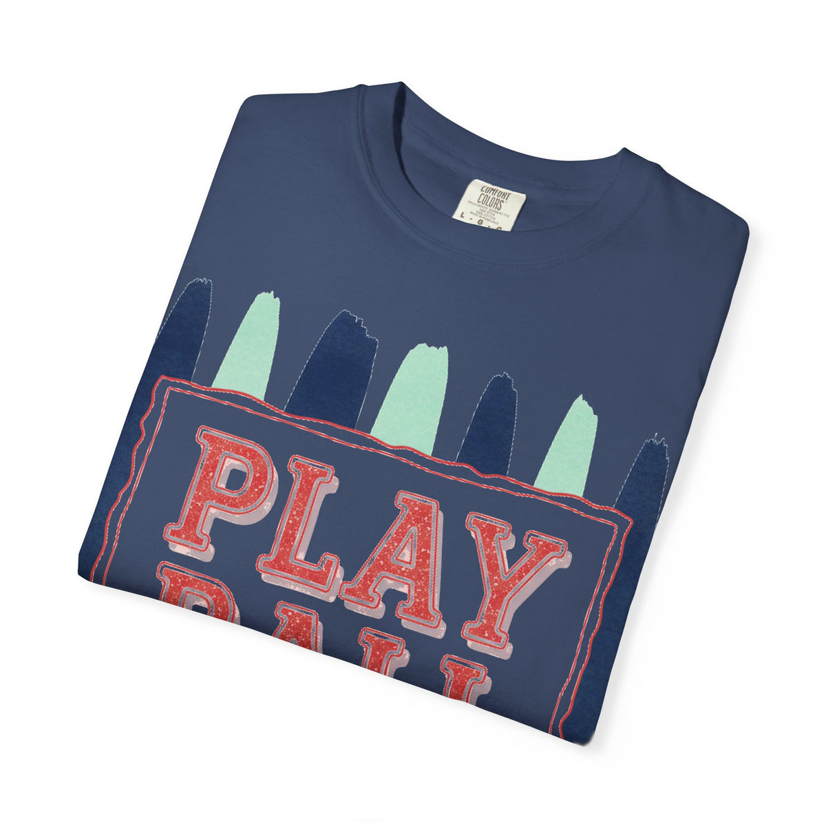 Play Ball Tall Stripe Shirt, Painted Baseball Panel Tee, Game Day Baseball Shirt, Sports Mom Gift