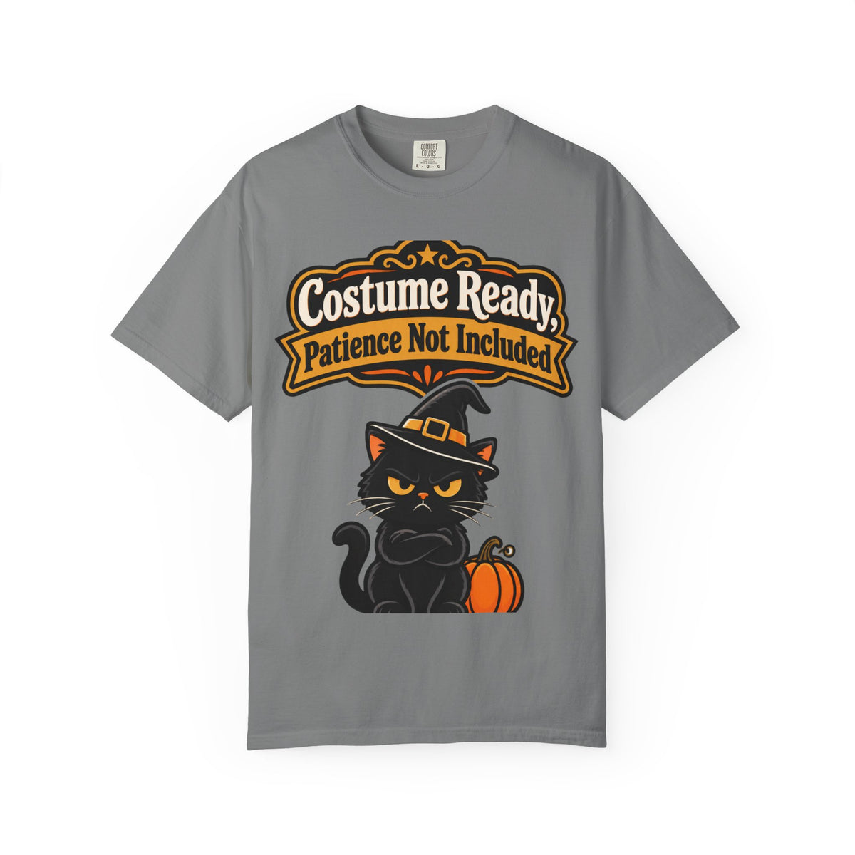 Costume Ready, Patience Not Included Halloween Shirt, Funny Black Cat Tee
