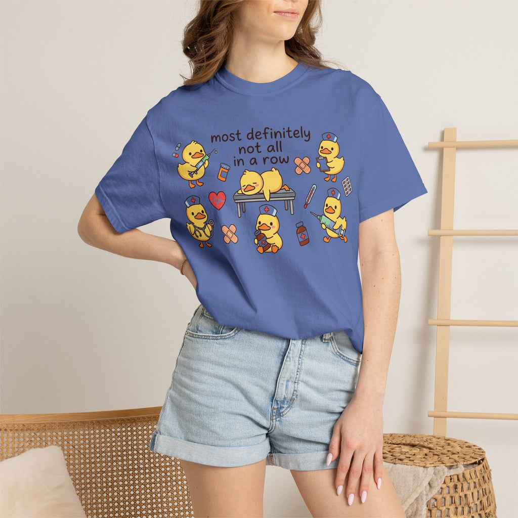 Most Definitely Not All In A Row Wide Shirt, Nurse Duckling Chaos Tee, Funny RN Shirt, Nurse Gift