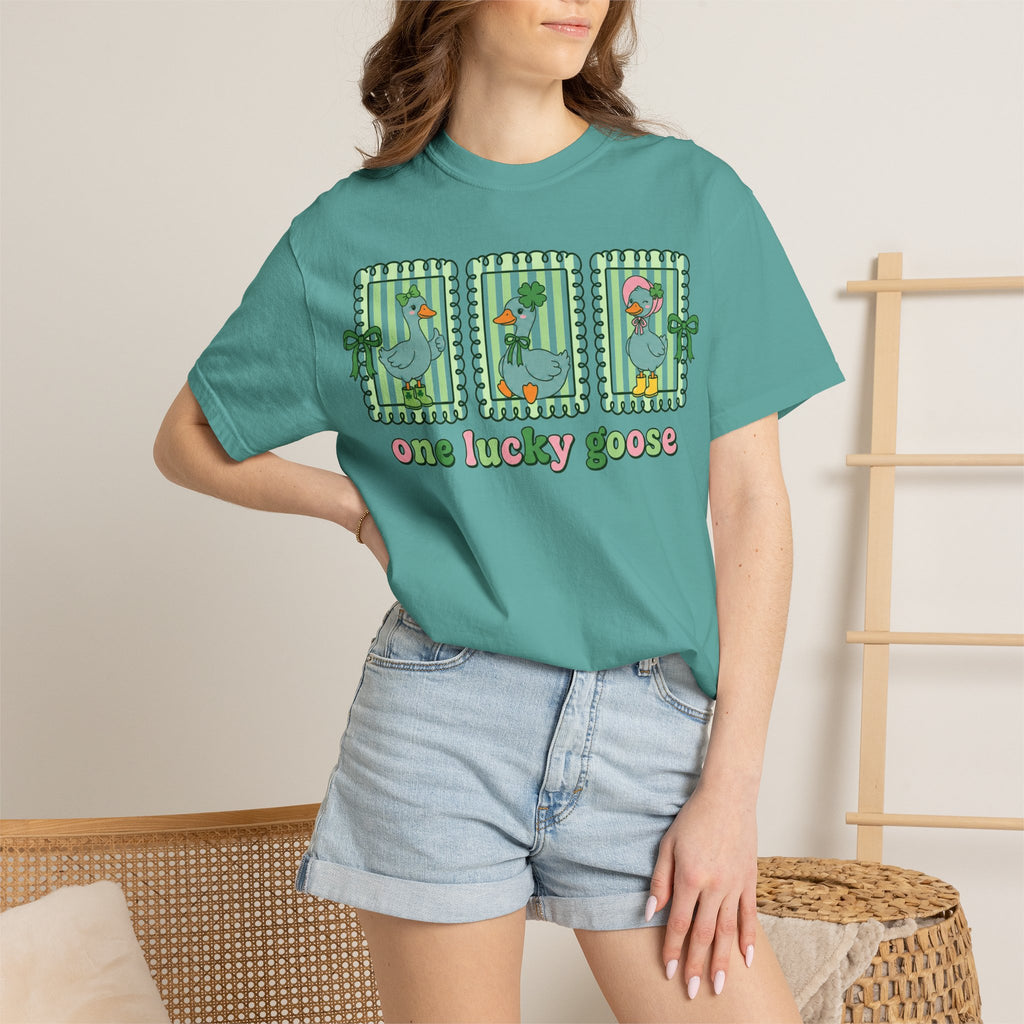 One Lucky Goose Framed Panels Shirt, Irish Goose Trio Tee, St Patricks Day Shirt, Funny Gift
