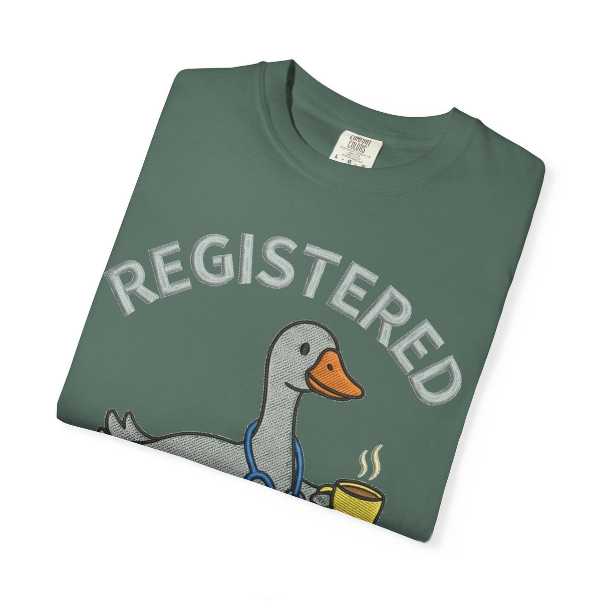 Registered Silly Goose Shirt, Faux Embroidery Nurse Goose Tee, Funny RN Shirt, Nurse Gift