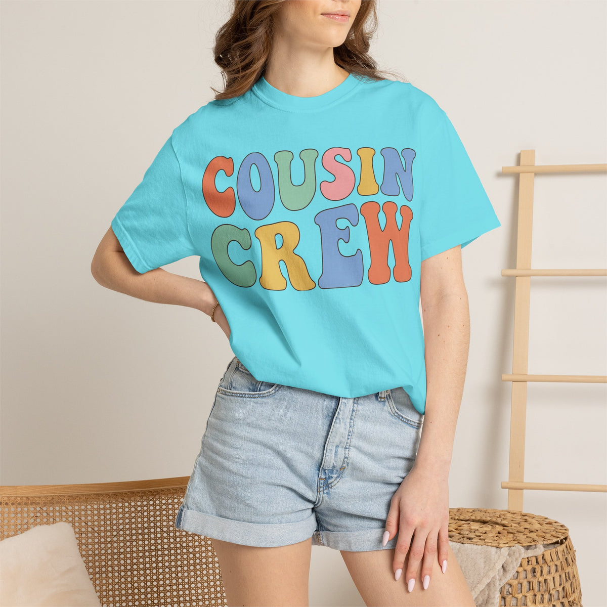 Cousin Crew Shirt, Retro Groovy Bubble Letter Tee, Matching Family Reunion Shirt, Cousin Gift
