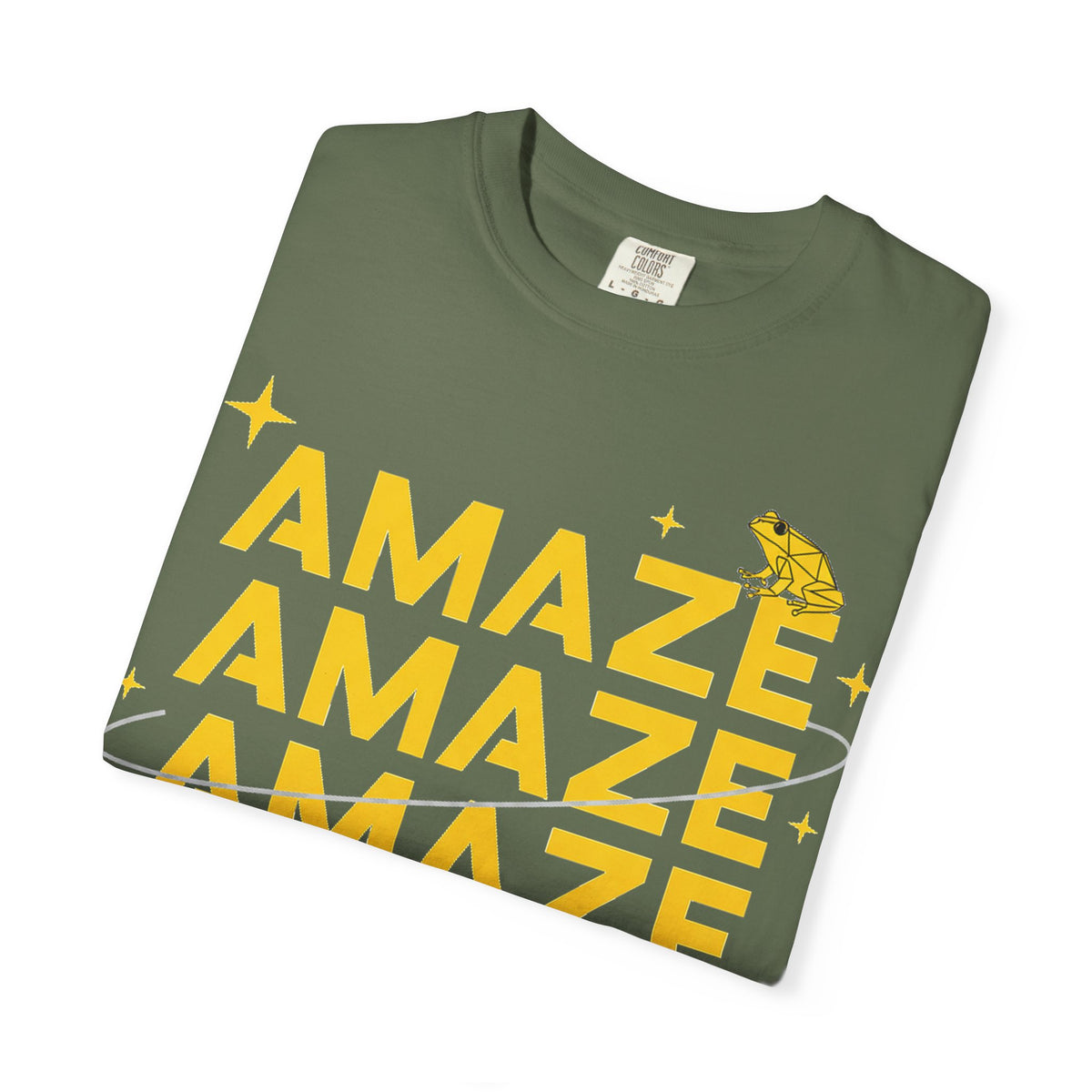 Amaze Amaze Amaze Amaze Shirt, Four Line Retro Type Tee, Frog Sparkle Graphic Shirt, Trendy Gift