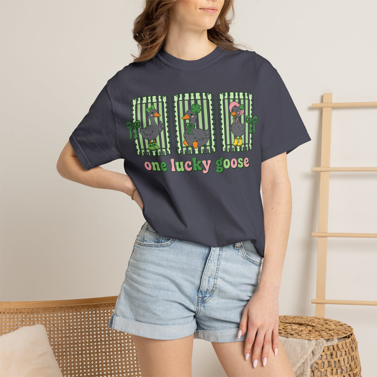 One Lucky Goose Framed Panels Shirt, Irish Goose Trio Tee, St Patricks Day Shirt, Funny Gift