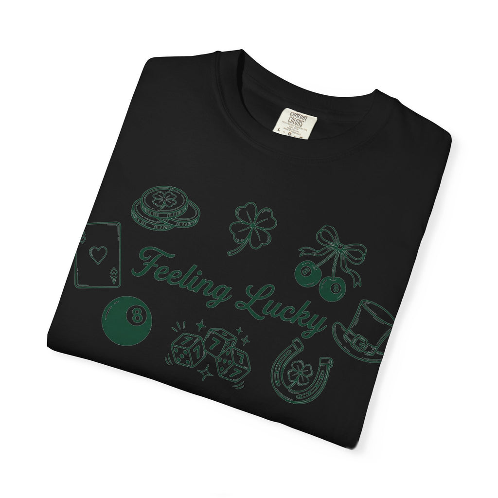 Feeling Lucky Wide Charms Shirt, St Patricks Clover Dice Tee, Green Luck Shirt, Irish Gift