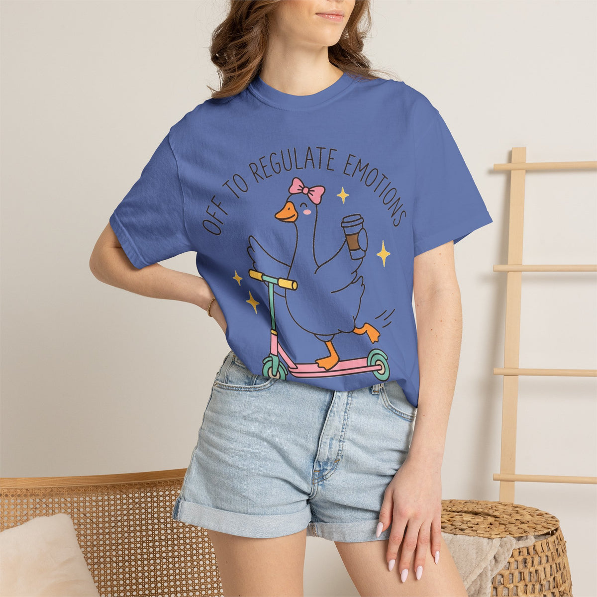 Off To Regulate Emotions Shirt, Funny Therapy Goose Scooter Tee, Mental Health Humor Shirt, Therapist Gift