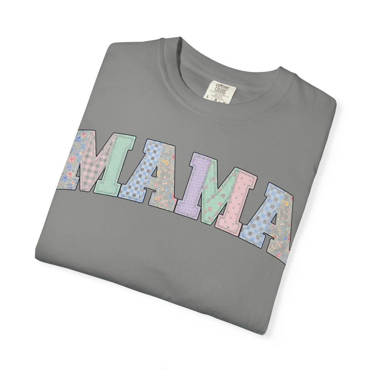 Mama Soft Patchwork Shirt, Small Pastel Applique Tee, Shabby Chic Mama Shirt, Mom Gift