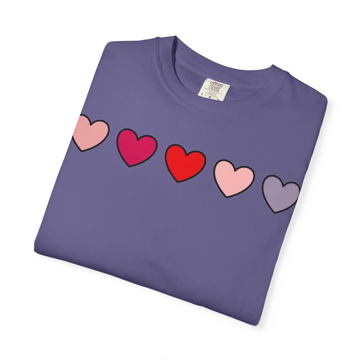 Row Of Hearts Shirt, Minimal Pink Heart Line Tee, Simple Valentine Shirt, Galentines Gift