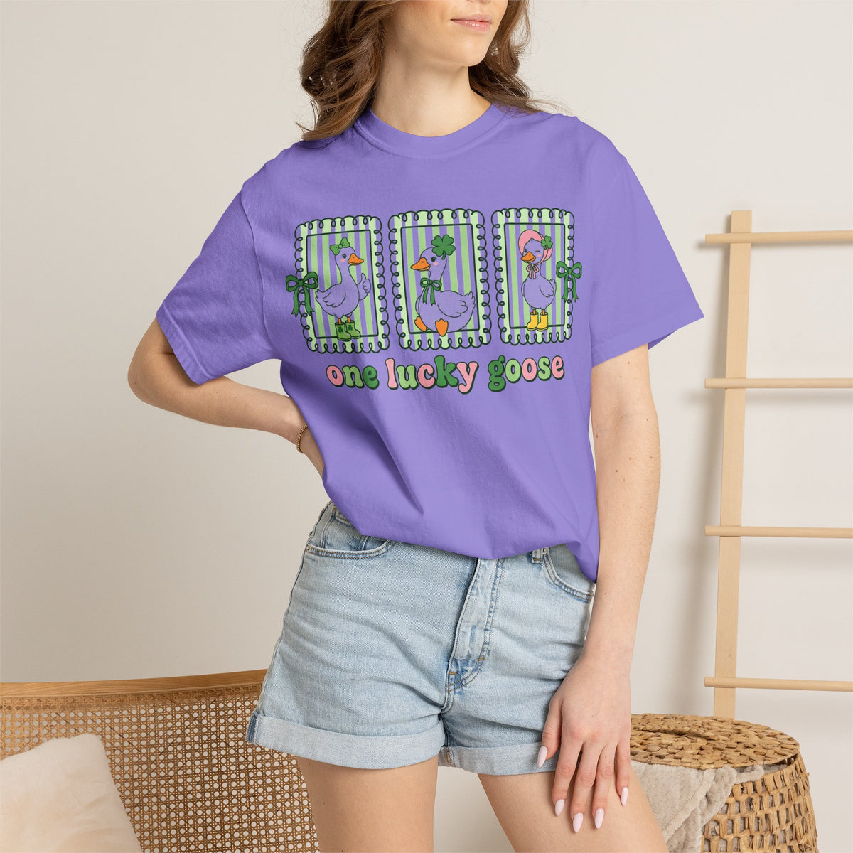 One Lucky Goose Framed Panels Shirt, Irish Goose Trio Tee, St Patricks Day Shirt, Funny Gift