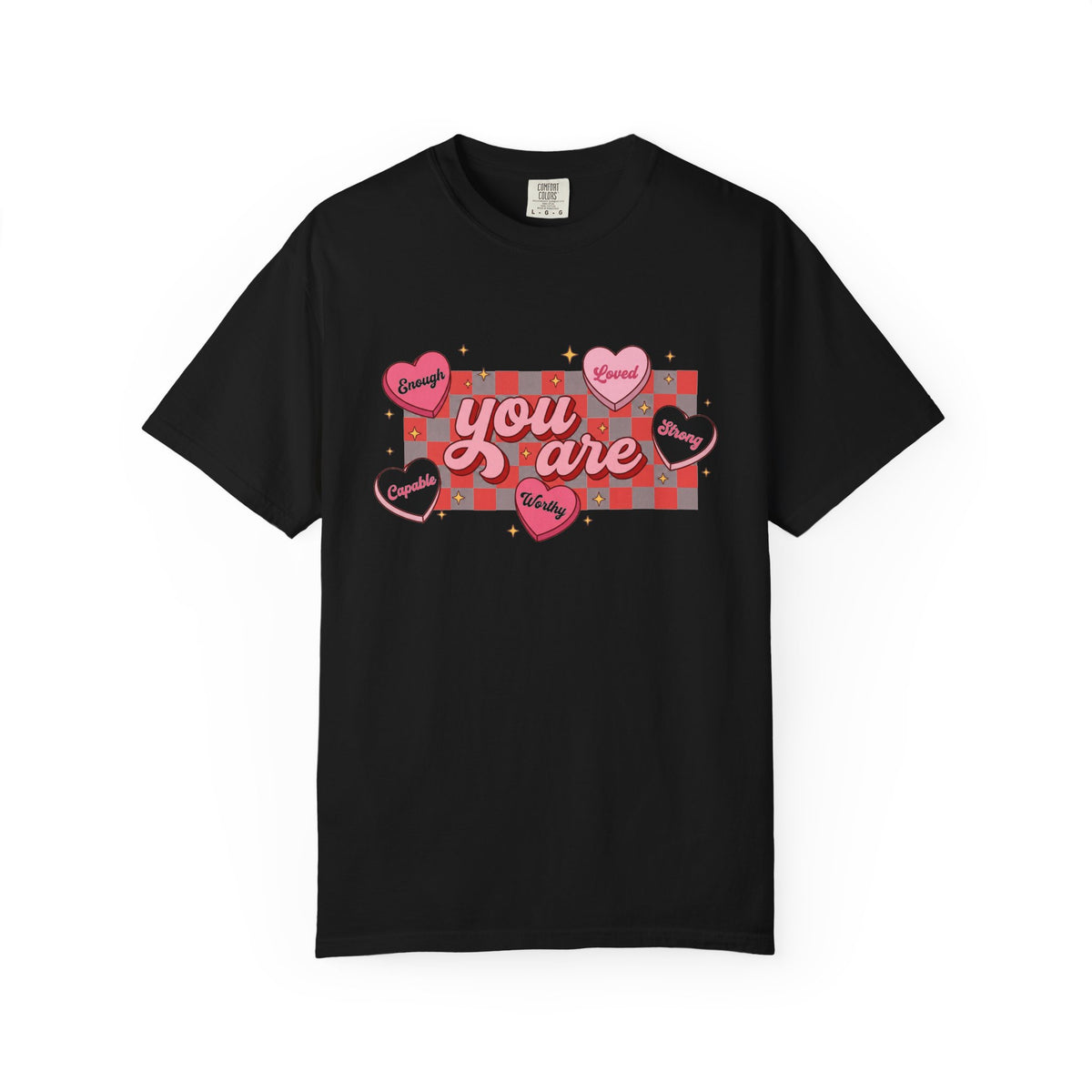 You Are Enough Candy Heart Shirt, Red Check Affirmation Tee, Valentines Self Love Shirt, Gift For Her