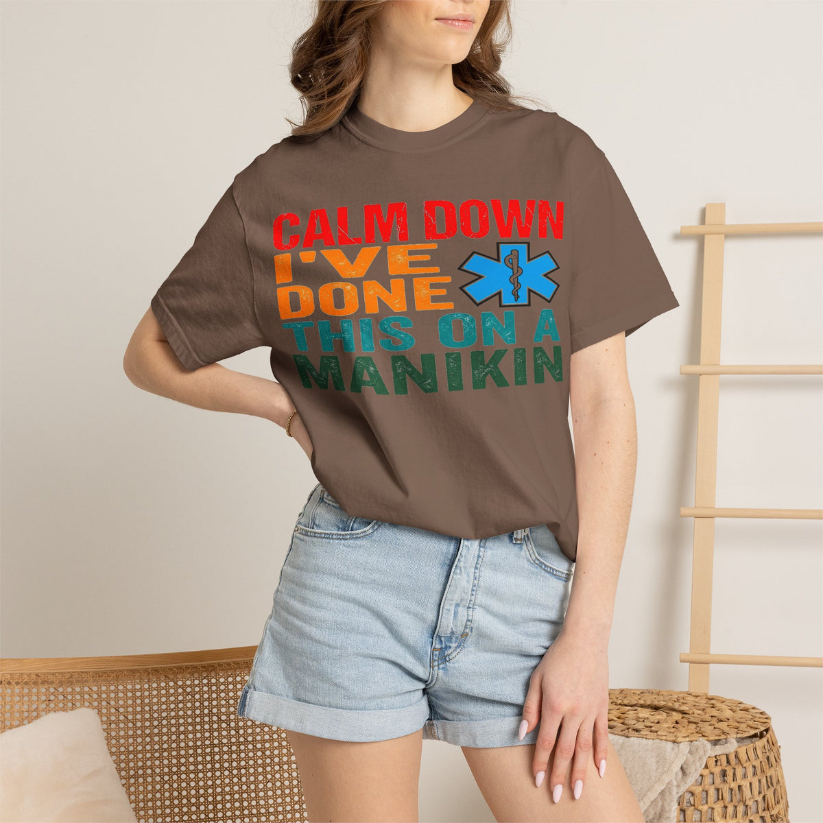 Calm Down I've Done This On A Manikin Bold Shirt, Funny EMT Tee, Nursing Student Humor Shirt, EMS Gift