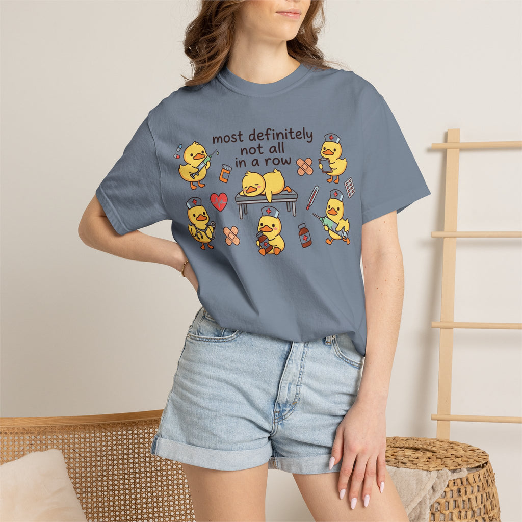 Most Definitely Not All In A Row Wide Shirt, Nurse Duckling Chaos Tee, Funny RN Shirt, Nurse Gift