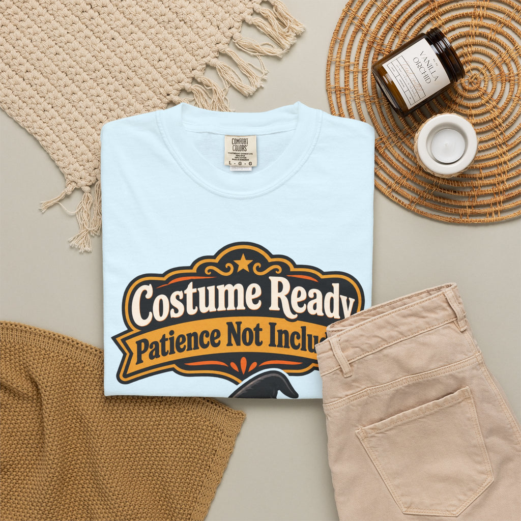 Costume Ready, Patience Not Included Halloween Shirt, Funny Black Cat Tee