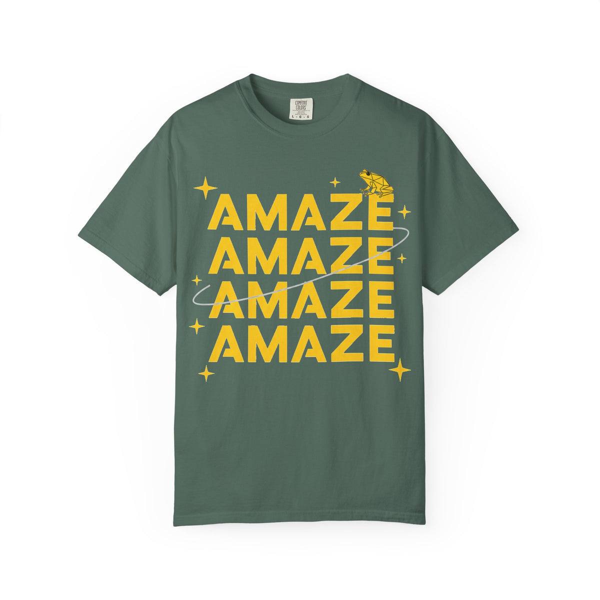 Amaze Amaze Amaze Amaze Shirt, Four Line Retro Type Tee, Frog Sparkle Graphic Shirt, Trendy Gift