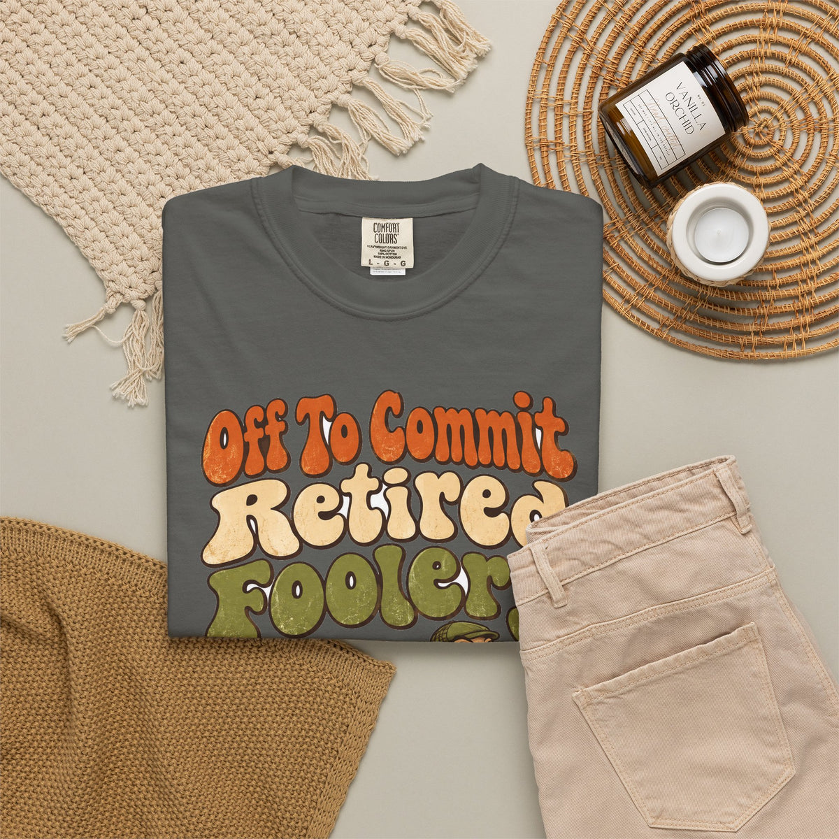 Funny Retirement Shirt Off To Commit Retired Foolery Comfort Colors Shirt, Retirement Gift, Retired Mischief Humor Shirt