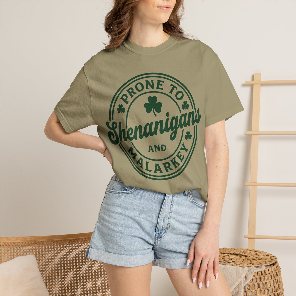 Prone To Shenanigans And Malarkey Bold Shirt, Irish Stamp Badge Tee, Funny St Patricks Shirt, Irish Gift