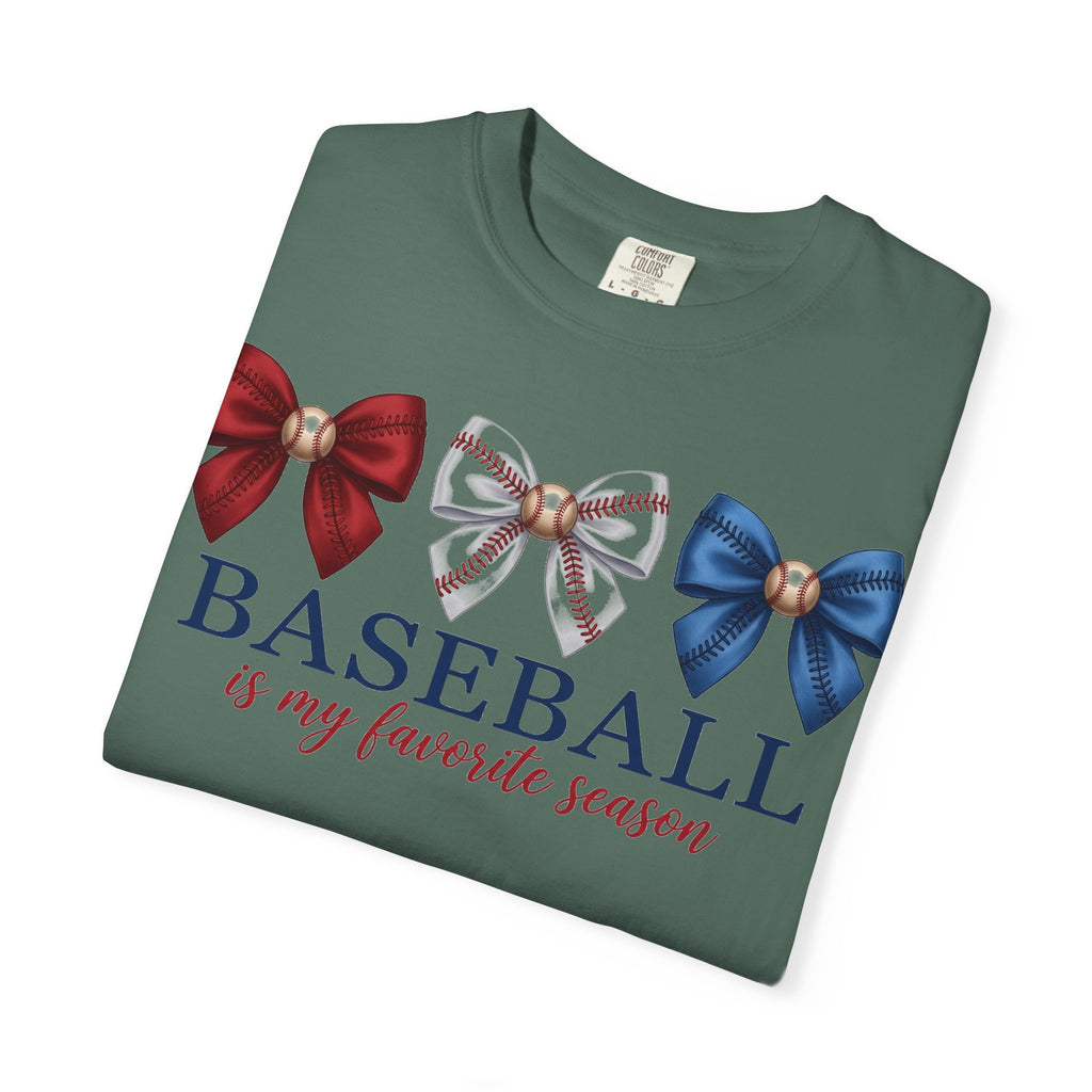 Baseball Is My Favorite Season Shirt, Coquette Baseball Bows Tee, Baseball Mom Shirt, Game Day Gift