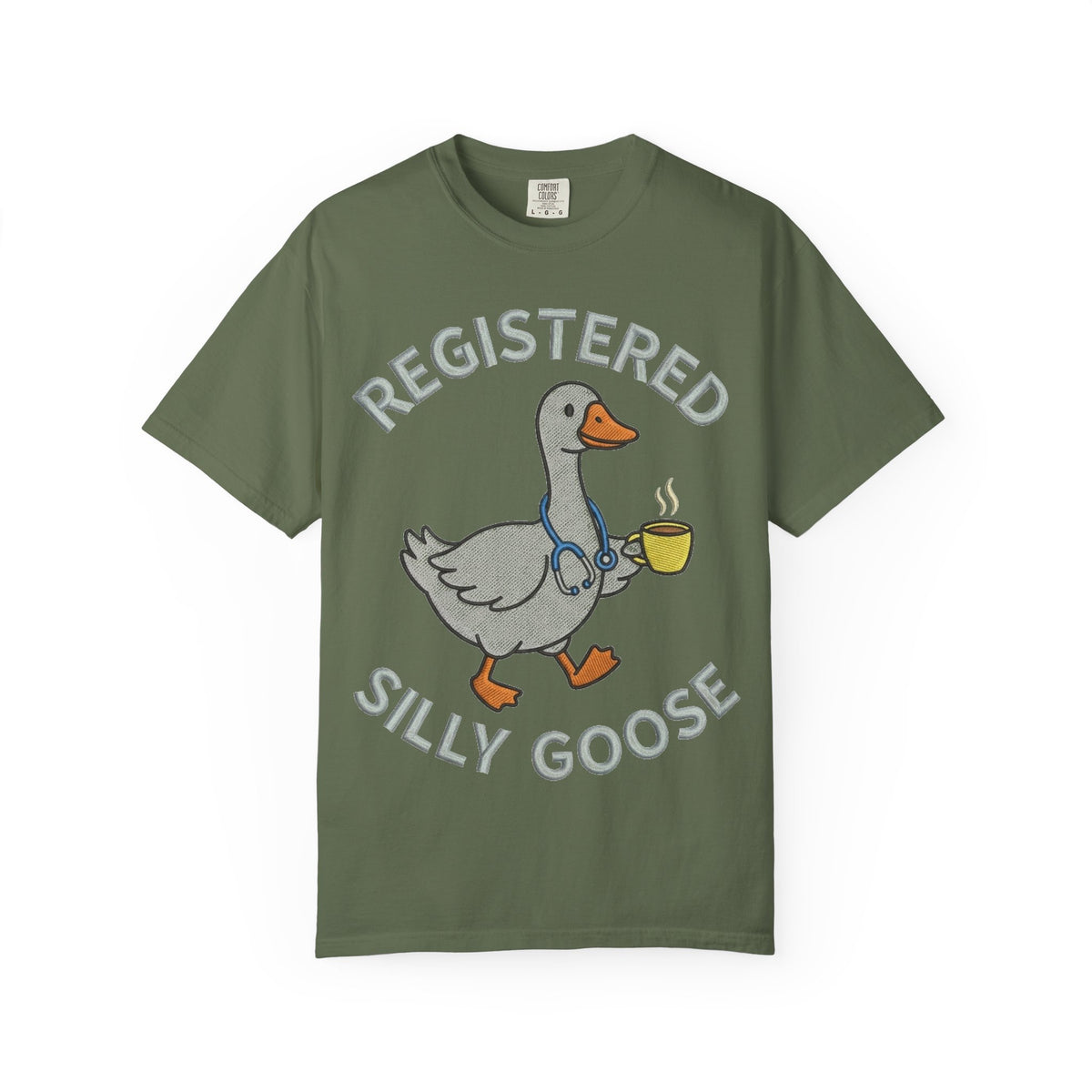 Registered Silly Goose Shirt, Faux Embroidery Nurse Goose Tee, Funny RN Shirt, Nurse Gift