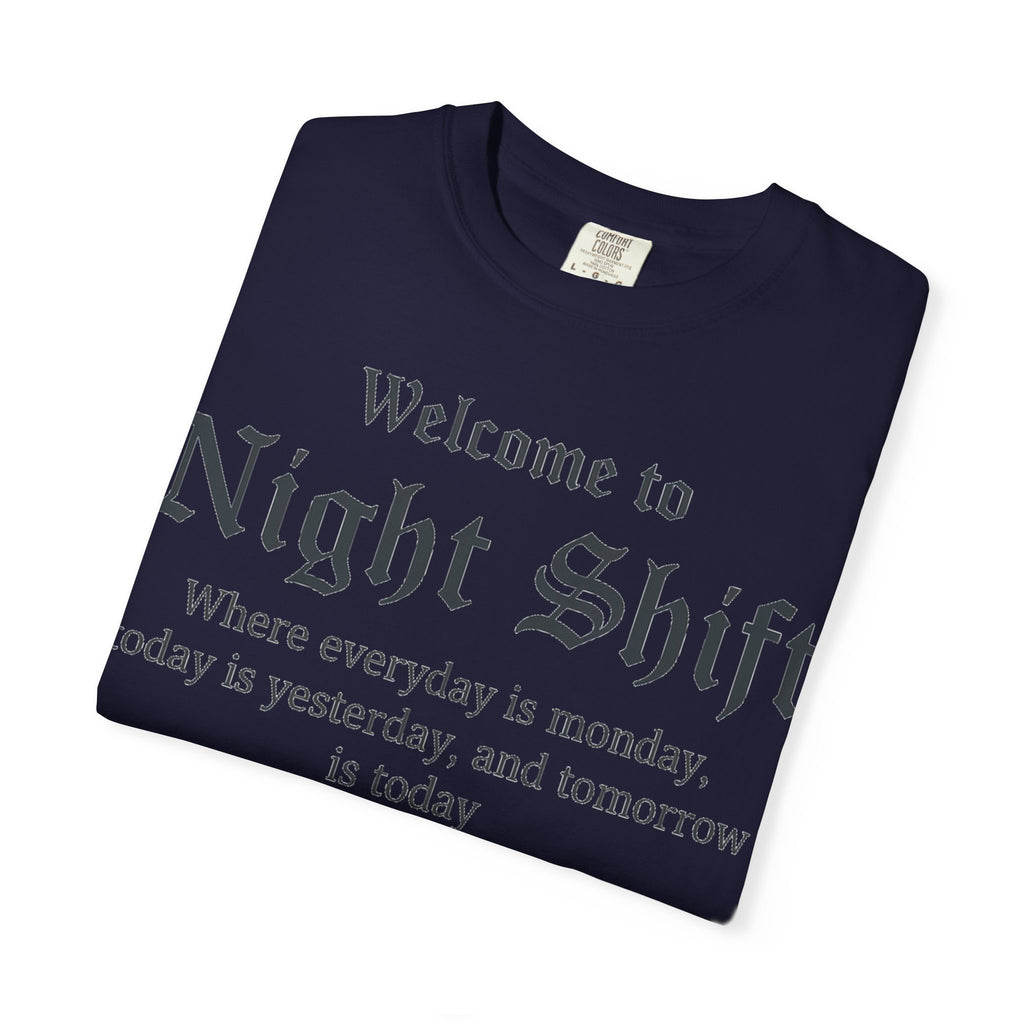 Welcome To Night Shift Light Shirt, Elegant Blackletter Nurse Tee, Night Shift Gift Shirt, RN Humor