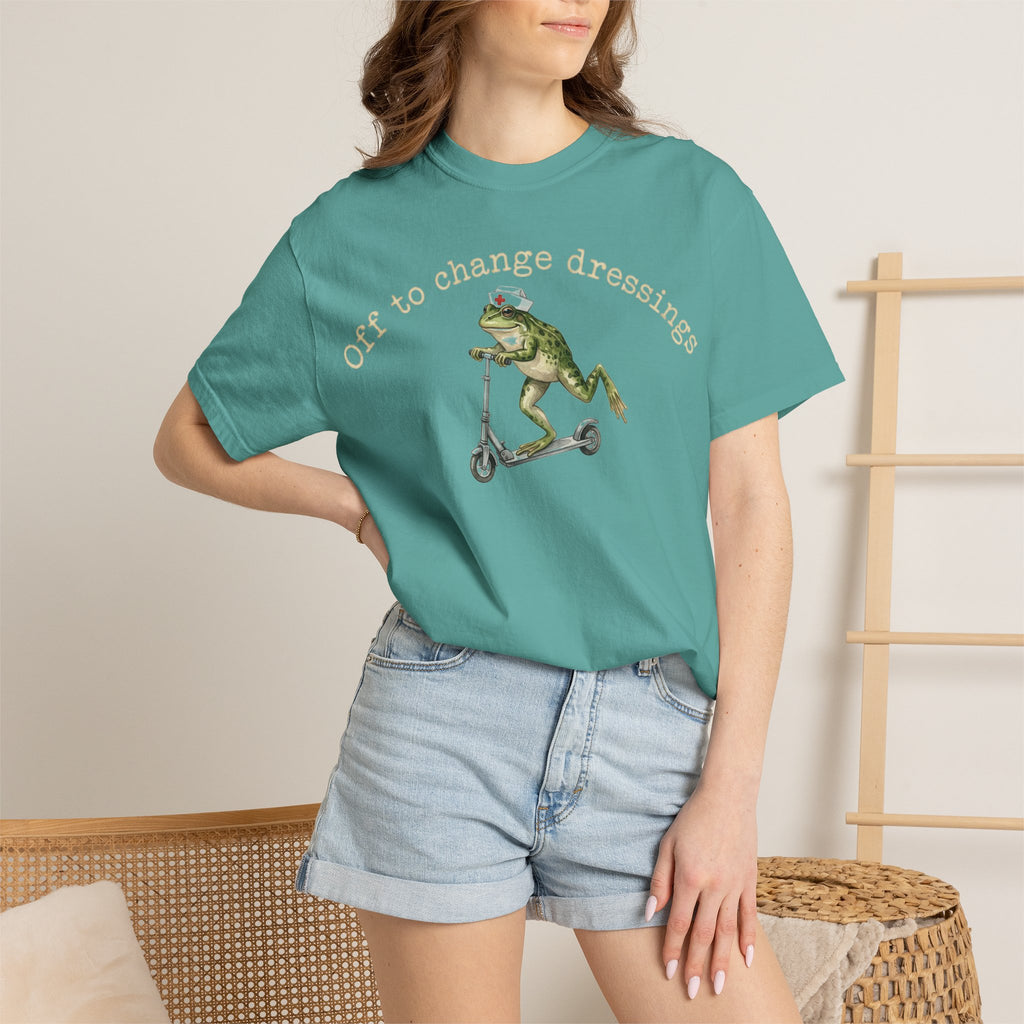Off To Change Dressings Shirt, Funny Nurse Frog Scooter Tee, Wound Care RN Shirt, Nurse Gift