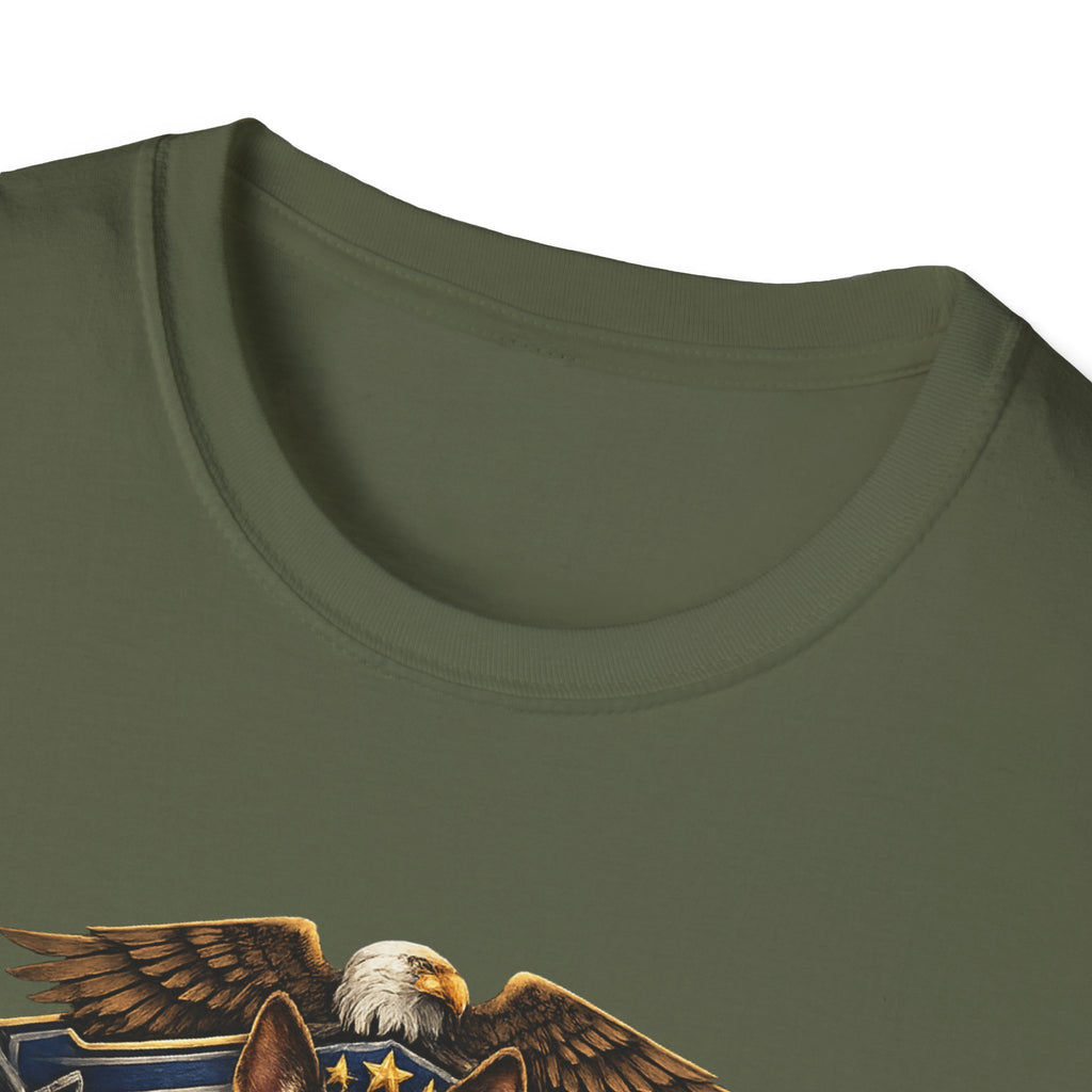 German Shepherd Mom T-Shirt — Bold Military Emblem Dog Lover Tee