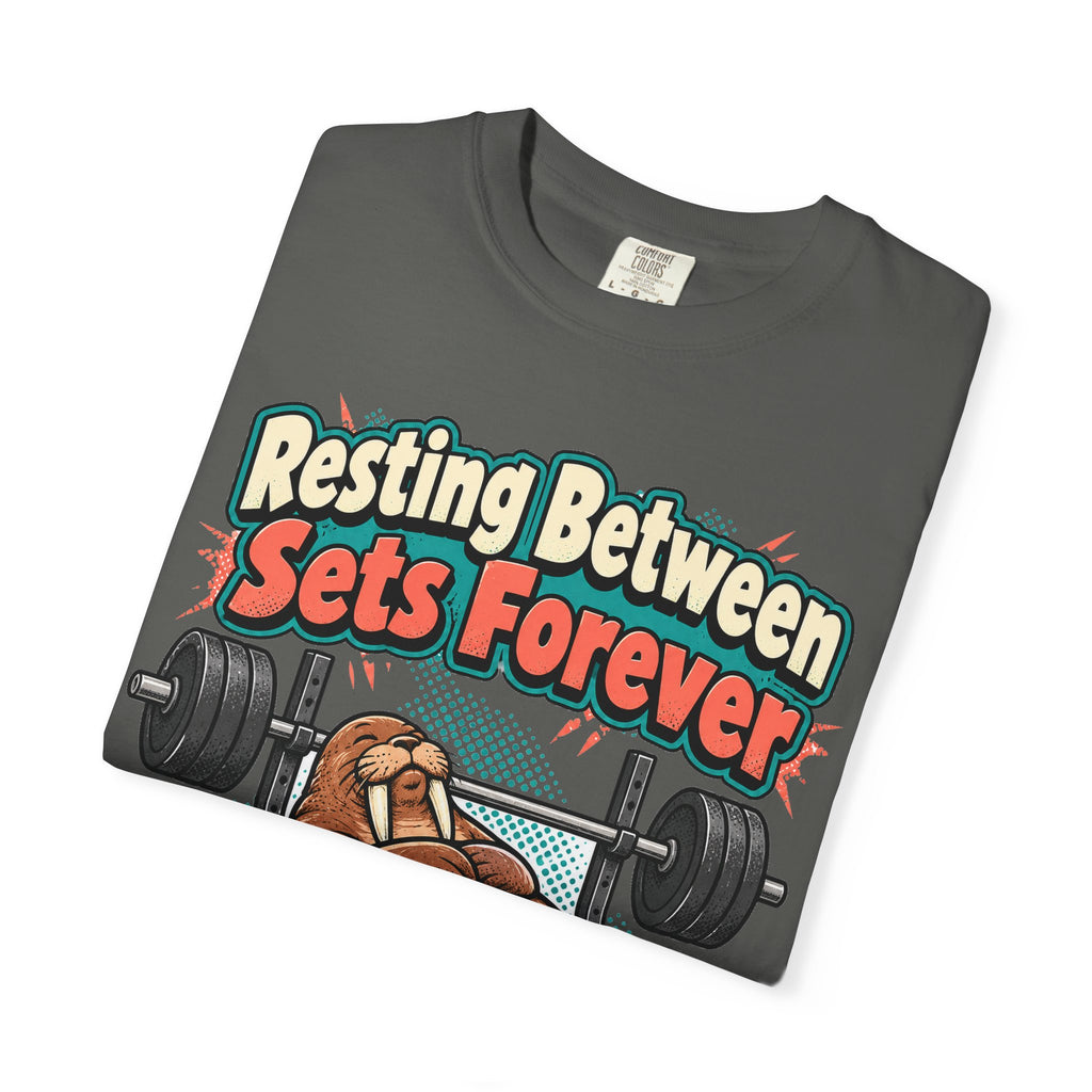 funny gym shirt Resting Between Sets Forever Shirt, Funny Lifting Graphic Shirt, Comfort Colors