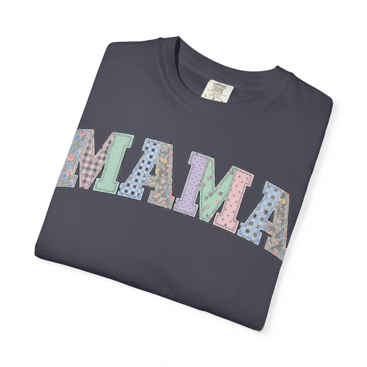 Mama Soft Patchwork Shirt, Small Pastel Applique Tee, Shabby Chic Mama Shirt, Mom Gift