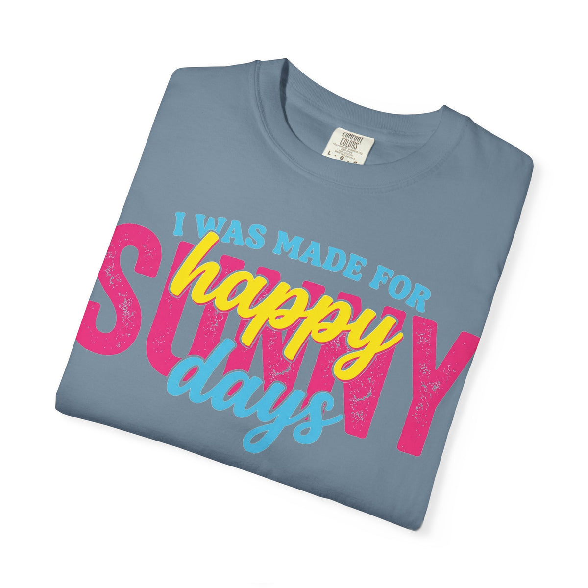 Happy Sunny Days Wide Shirt, Retro Layered Type Summer Tee, Bright Vacation Shirt, Summer Gift