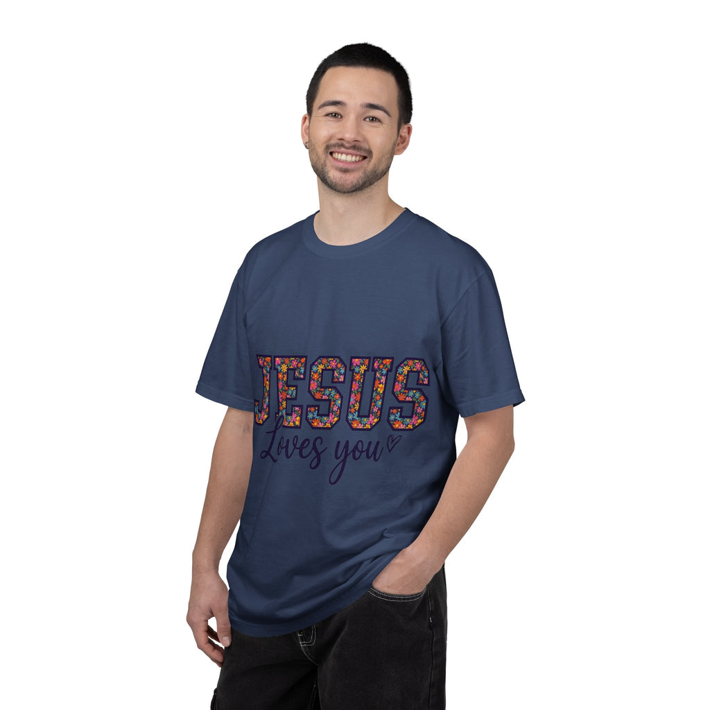 Jesus Loves You Shirt, Floral Varsity Christian Tee, Faith Statement Shirt, Church Gift