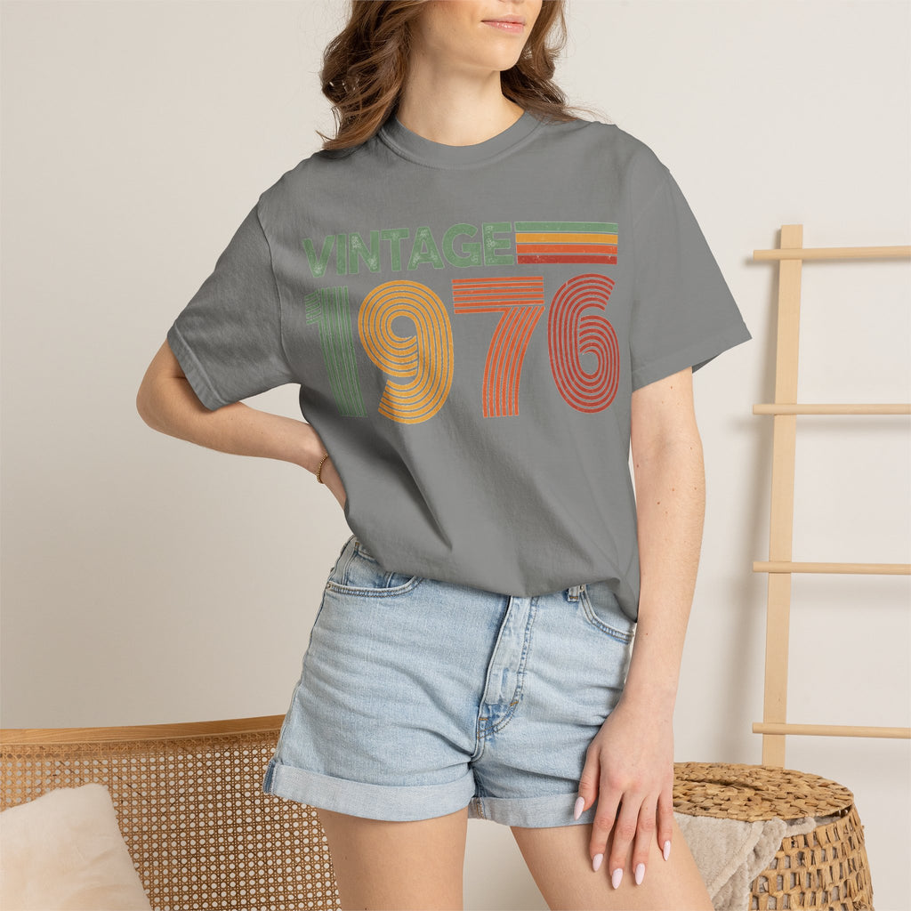 Vintage 1976 Classic Shirt, Seventies Stripe Birthday Tee, Born In 1976 Shirt, 50th Birthday Gift