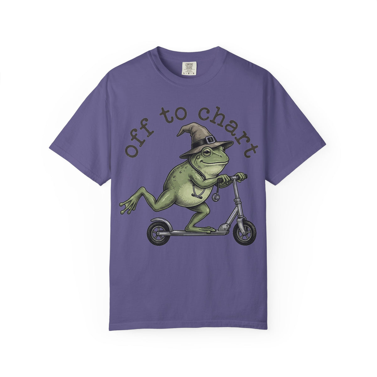 Off To Chart Etched Frog Shirt, Vintage Nurse Frog Scooter Tee, Charting Humor Shirt, RN Gift
