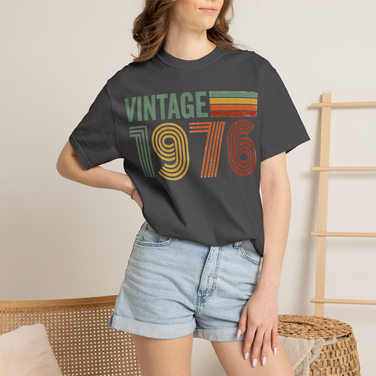 Vintage 1976 Shirt, Retro Stripe 50th Birthday Tee, Born In 1976 Shirt, Birthday Gift