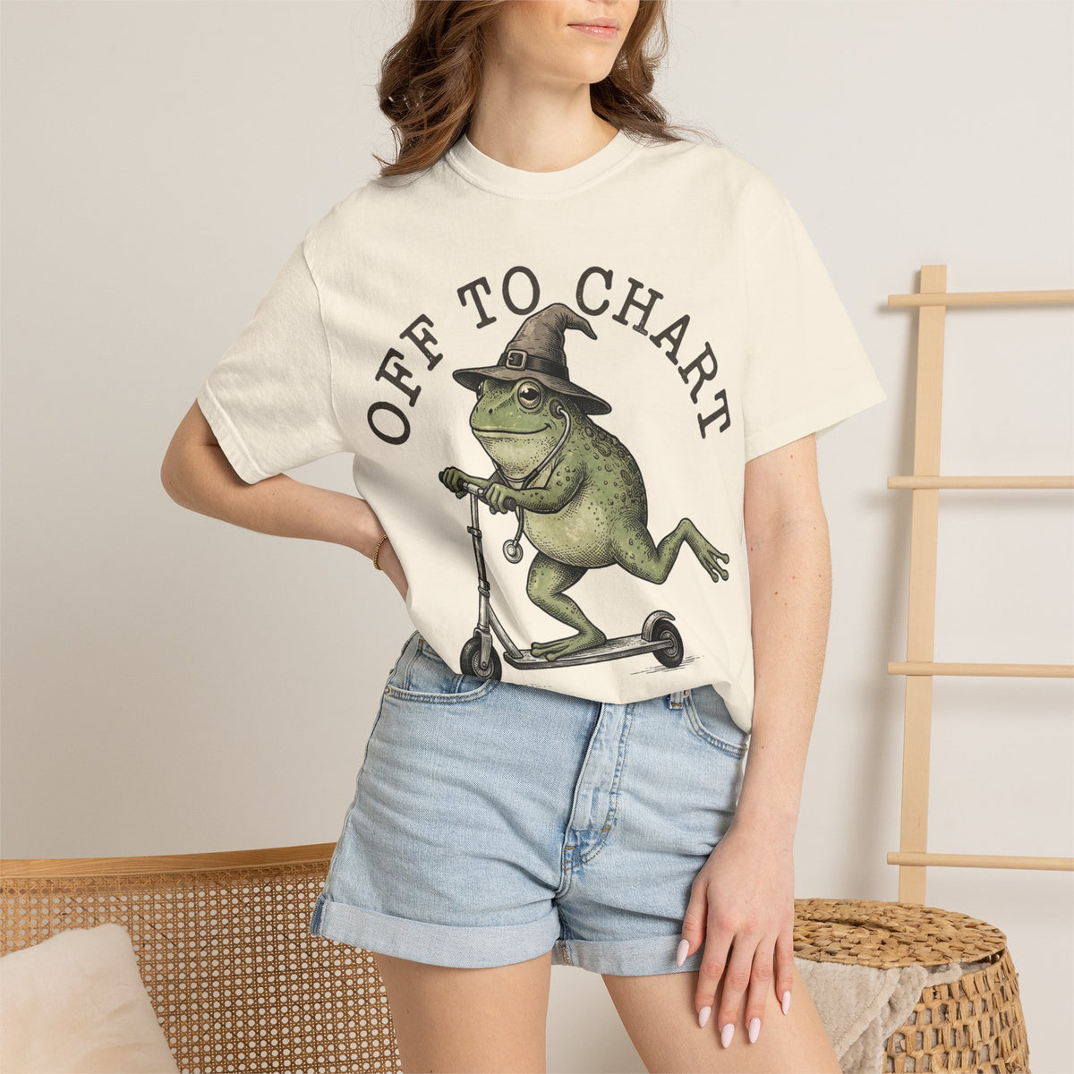 Off To Chart Bold Shirt, Engraved Frog Nurse Scooter Tee, Funny Night Shift Shirt, Nurse Gift